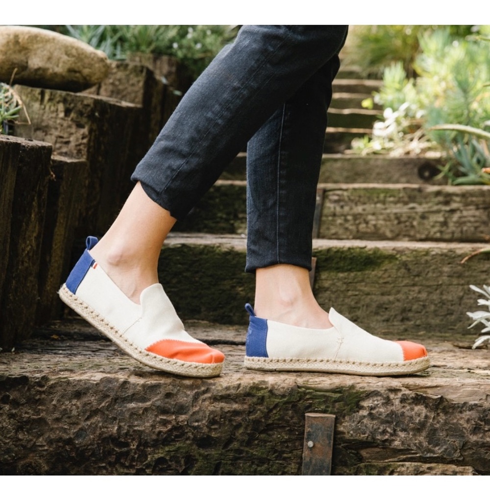Clare V x Toms color block canvas deconstructed alpargata espadrilles